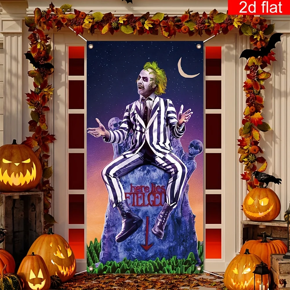 

Плоский 2D-баннер, цельный, готический баннер на переднюю крыльце клоуна, полиэфирное волокно, товары для вечеринки на Хэллоуин