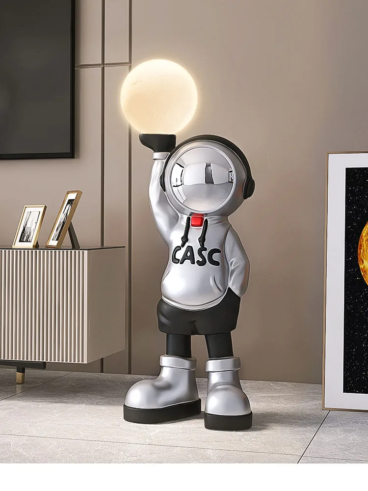 Home Decor Sculptures & Figurines Led Tricolor Light for Astronauts' Large Landing Ornaments  Floor Decoration of Figures in The