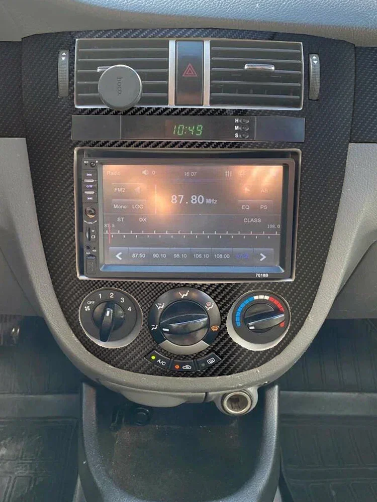 Dla Chevrolet Lacetti 2004-2012 wnętrze centralnego panelu sterowania uchwyt naklejki z włókna węglowego naklejki akcesoria do stylizacji samochodu — zdjęcie 2