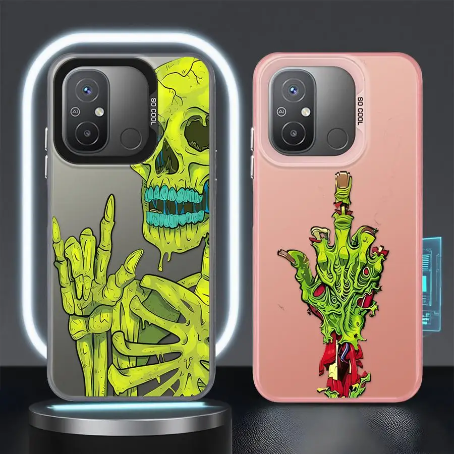 Super Cool Skull Phone Case for Xiaomi Redmi Note 12 13 14 Pro Plus 10 11 Pro 11s 10s Soft Cover #5