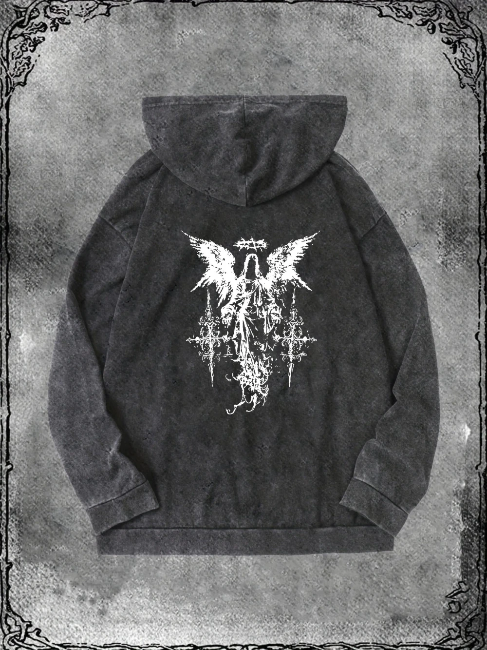 Das Schwergewichts-Sweatshirt mit Kapuze im Retro-Stil mit gewaschener Textur vertreibt die neue Haltung des Street-Trends. Unisex-Sweatshirt mit Kapuze