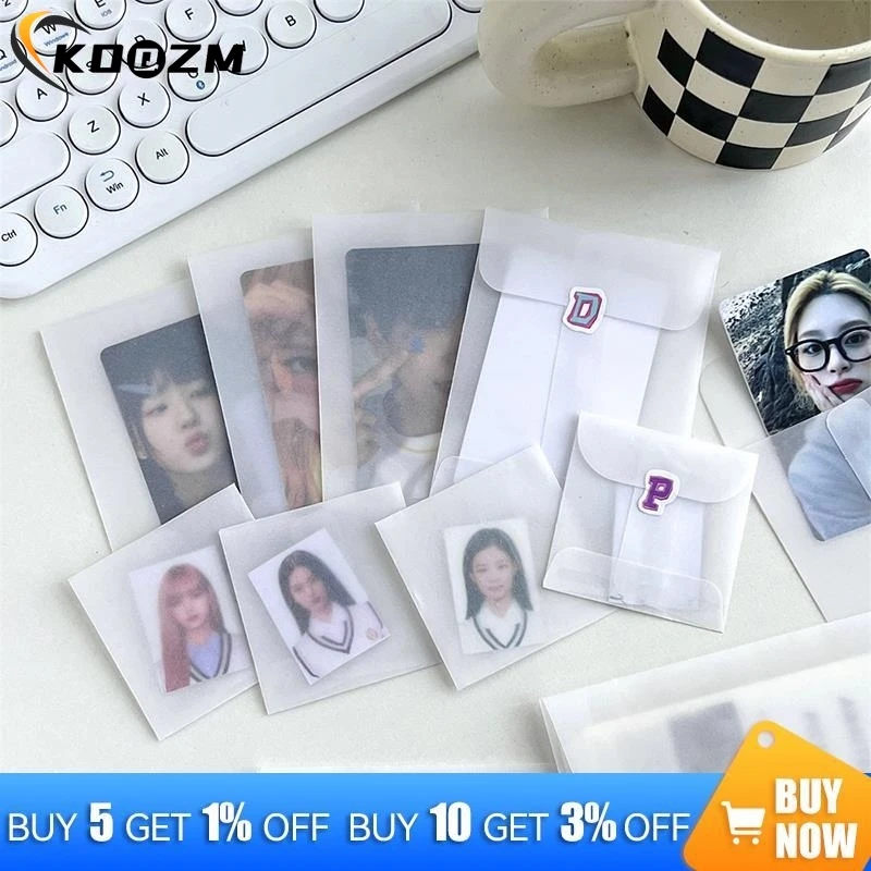 10PCS Semi-transparent Sulfuric Acid Paper Envelopes For DIY Postcard Card Storage Bag Wedding Invitation Gift Packing Bag