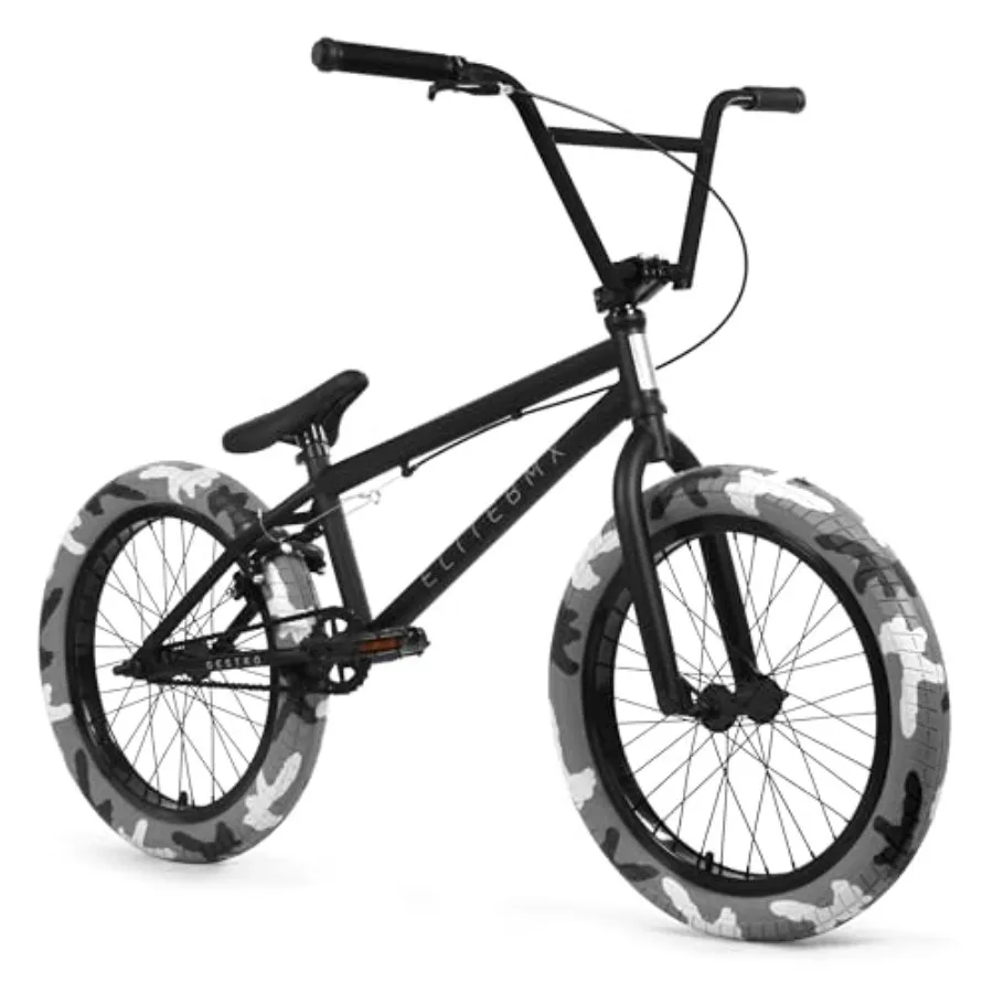 

Freestyle BMX bicycle for urban riding, chromoly steel frame, matte black finish, durable 3-piece crank design