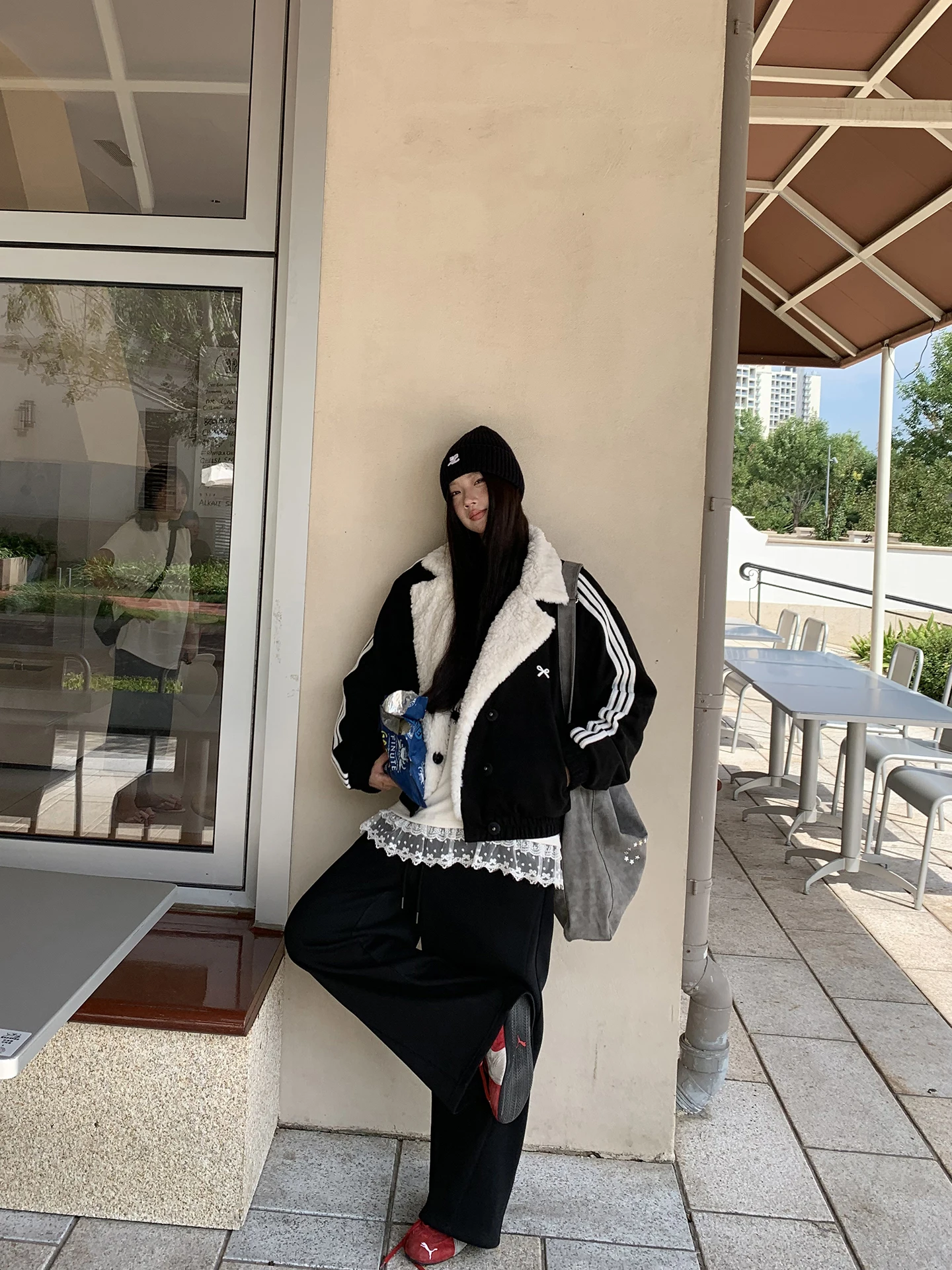 Rode Celebri Studio ort Thiened Casual katoenen jas met bontkraag voor dames herfst winter nieuwe Sle Bla warme jas