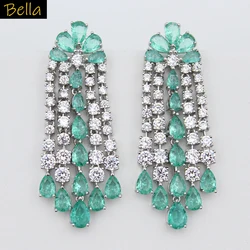 Water Drop Tassel Dangle Earrings for Women 2023 Luxury Jewelry Cubic Zirconia Green Purple Statement Earrings Gift Female