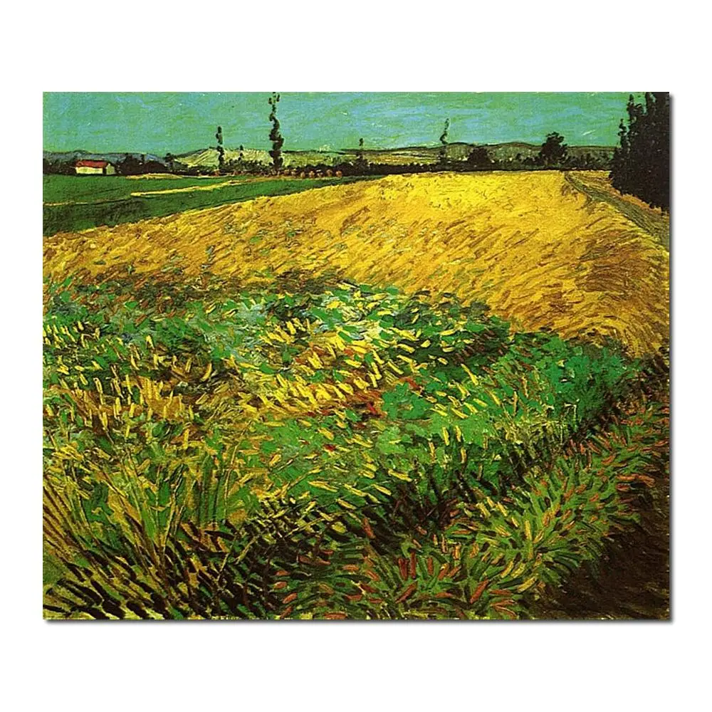 

Landscape Art Canvas Wheat Field with the Alpilles Foothills in the Background of Vincent Van Gogh Oil Paintings Reproduction Ha