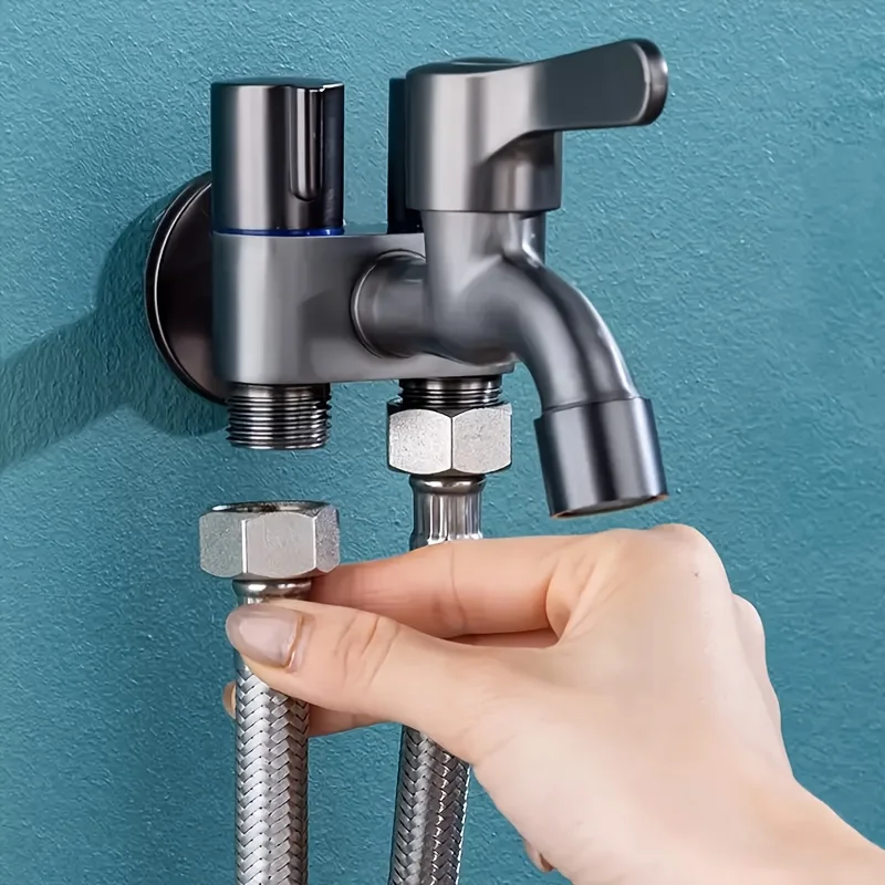 Three way diversion valve -  a multifunctional  1 inlet and 3 outlets faucet, suitable for washing machines and squat to