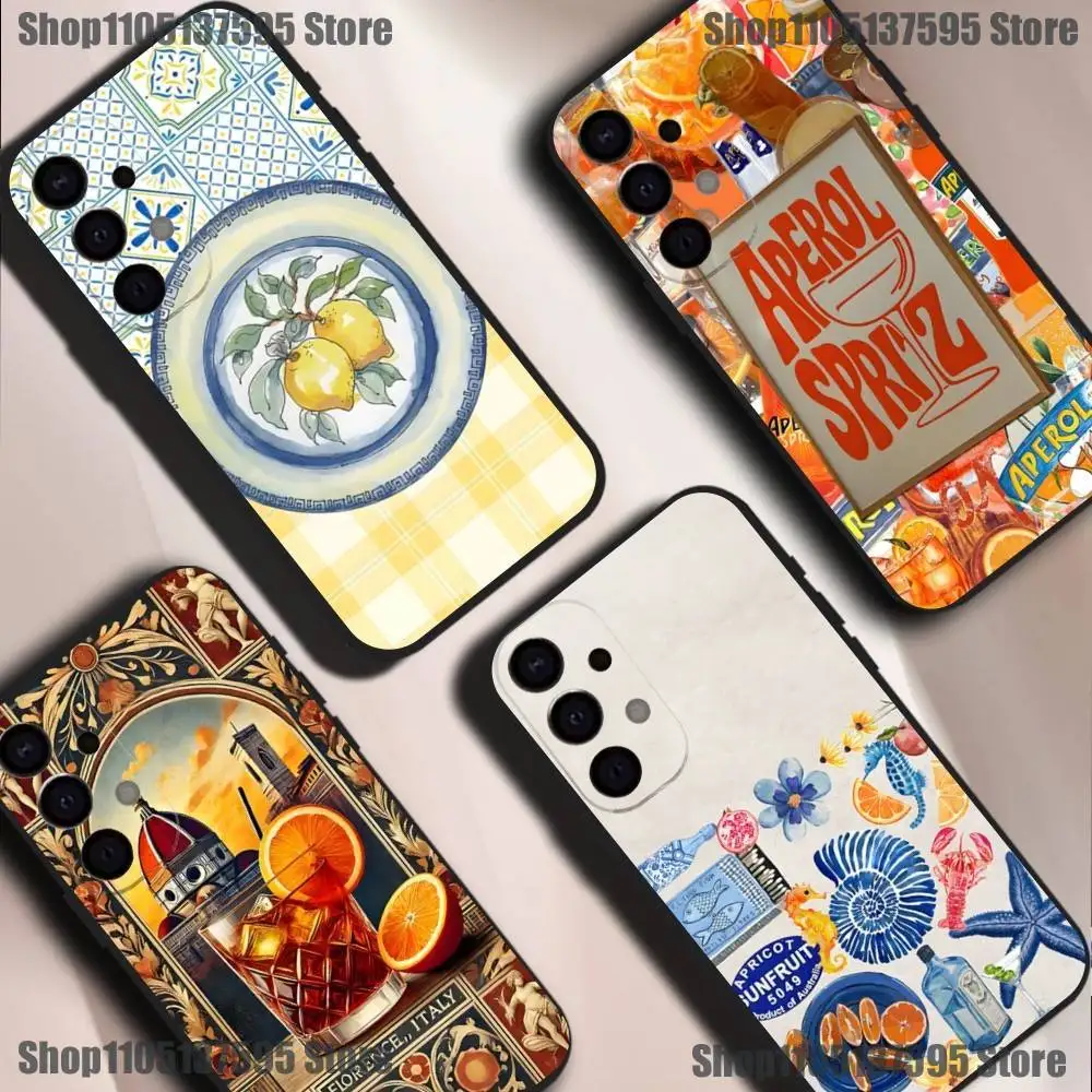 

Art Aperol Spritz Phone Case For Samsung S25,S24,S21,S22,S23,S30,Ultra,S20,Plus,Fe,Lite,5G Black Cover