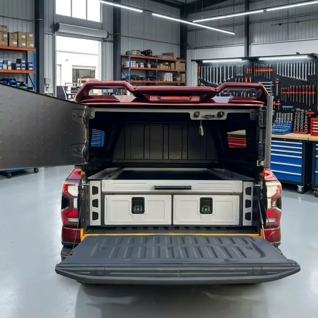 Professional Aluminum Pickup Drawer System For Toyota Tacoma Ford Ranger F150 Hilux Heavy Duty Tool Storage Organizer Slide Ute