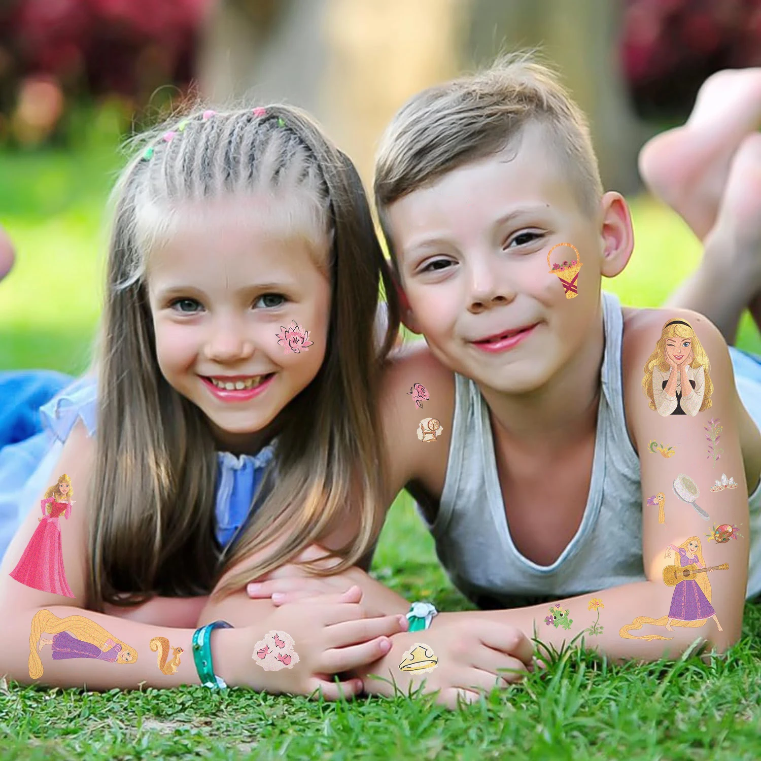 Disney-Misturado Princesa Sereia Tatuagem Adesivos, Adesivo Impermeável dos Desenhos Animados, Sofia Figura, Presente de Aniversário Kids, Meninas, 10 Folhas