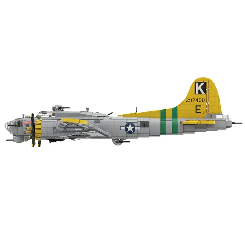 MOC WW2 Heavy Military Fighter B-17G FLYING FORTRESS Strategic Bomber DIY Building Block Assembly Model Creative Kids Brick Toys