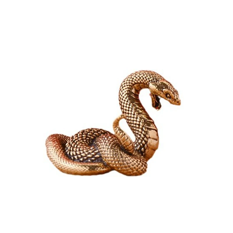 1Pc Vintage Copper Snake Statue for Home Decoration Animal Snake Figurines Miniatures Home Decor Accessories For Living Room