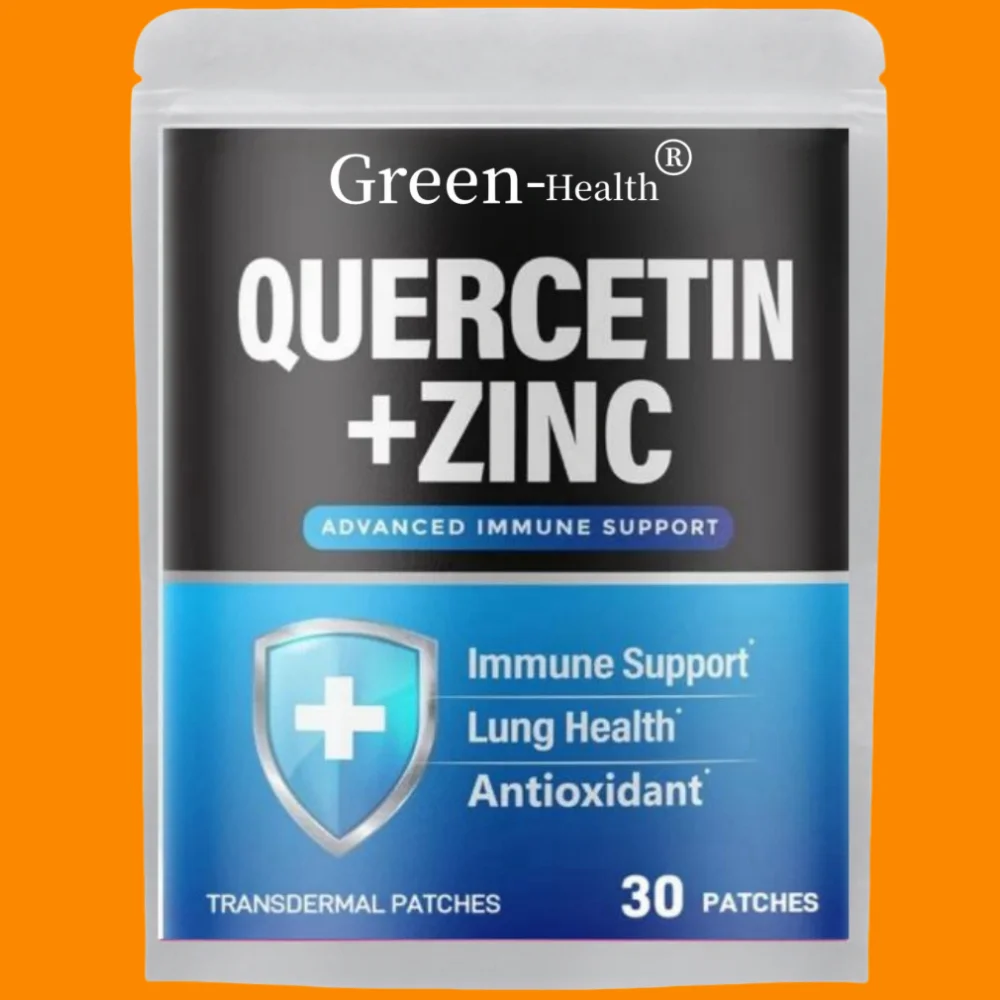 

Quercetin Transdermal Patches with Zinc-Immune System Booster, Lung Support - 30 Patches One Month Supply