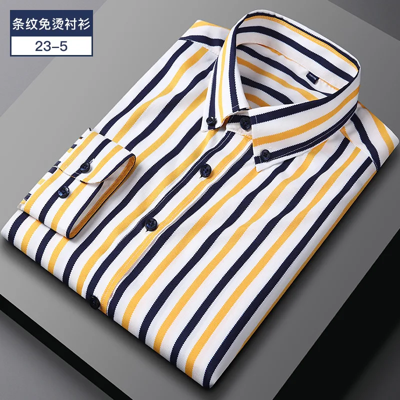 

Men's Casual Plaid Long Sleeve Shirt 2026 New Autumn Spring Business Formal Dress Shirt Luxury Social Button Up Tops for Men