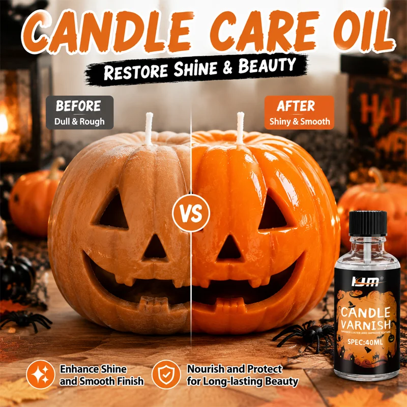 KJM Candle Care Oil Shine Restorer For DIY Candle Making Wax Surface Polish Protective Finish Gloss Enhancer 40ml