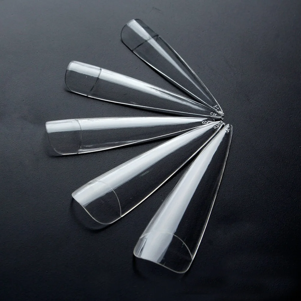 

500Pcs Long Nail Tips Clear Half Cover Artificial False Nails Durable Easy Shaping Nail Art Accessories False Nails
