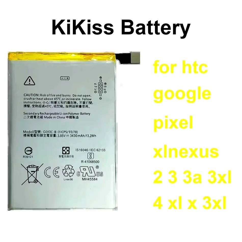 

Mobile Phone Battery Safe G011B-B G020A-B G020J-B 3430-3830Mah For Htc Google Pixel Xlnexus 2 3 3A 3XL 4 XL X
