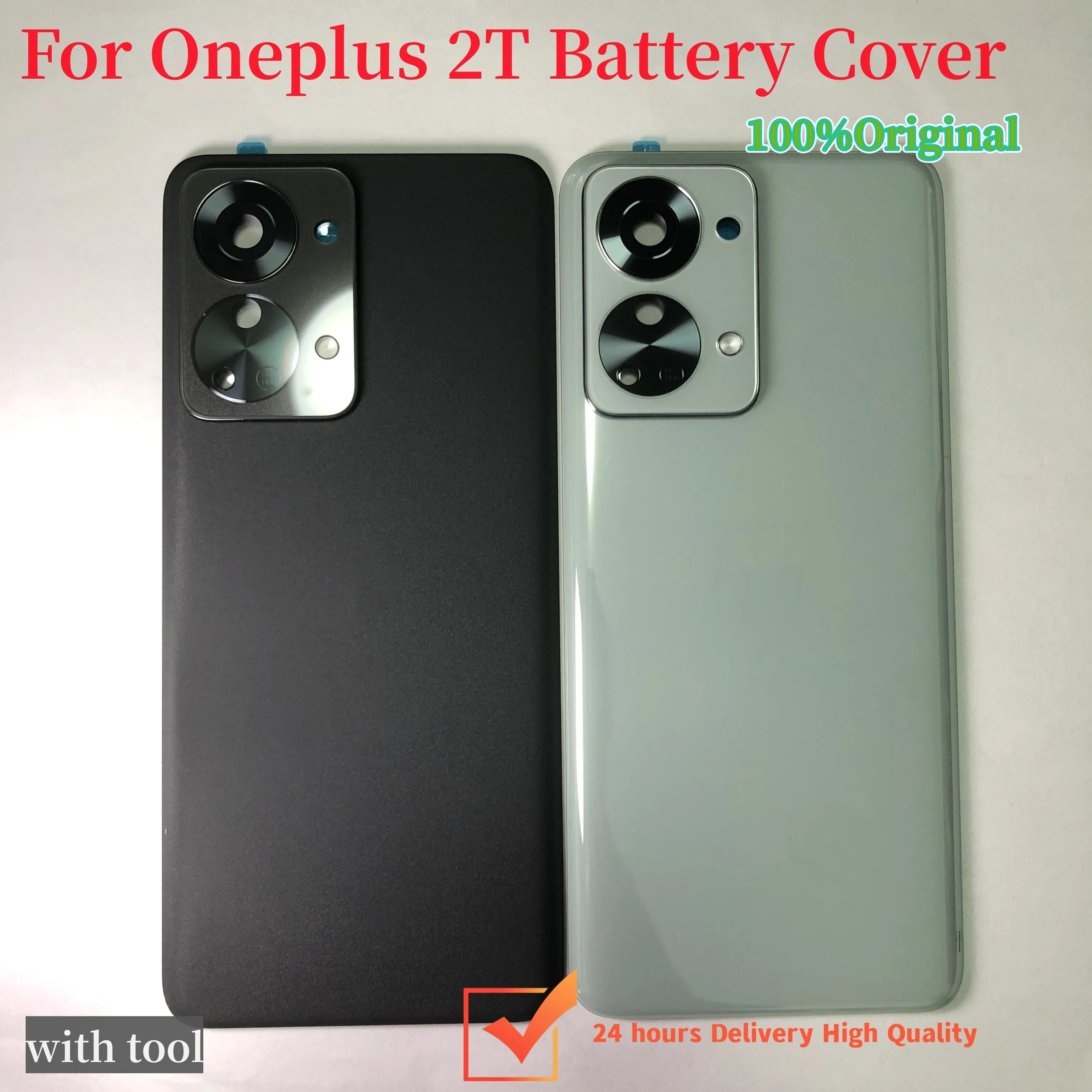 

Original Back Glass For OnePlus Nord 2T Battery Cover Rear Door Housing CPH2399 CPH2401 Case Back Panel With Camera Lens Logo