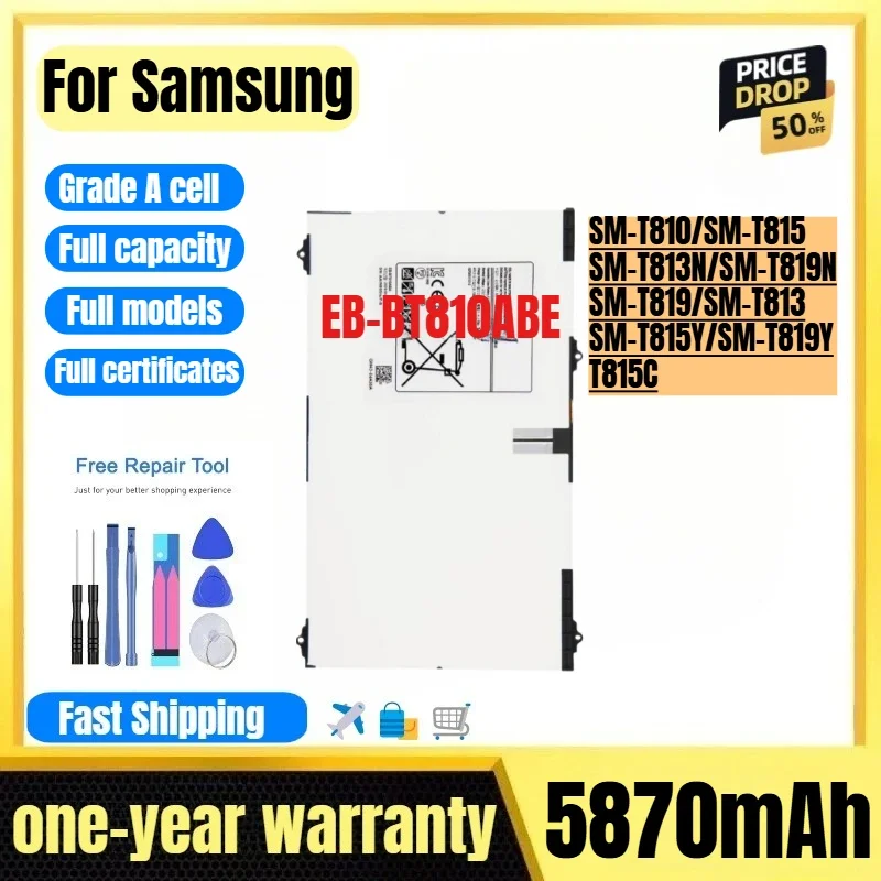 EB-BT810ABE for Samsung SM-T810/SM-T815/SM-T813N/SM-T819N/SM-T819/SM-T813/SM-T815Y/SM-T819Y/T815C Tablet Battery Replacement