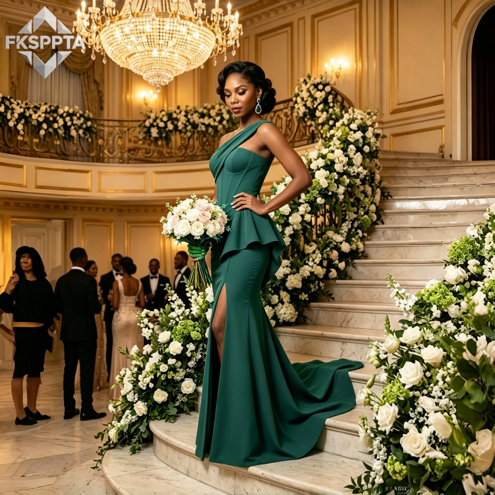 One Shoulder Mermaid Bridesmaid Dresses With Split 2026 Black Women Gowns For Maids Of Honor Vestido De Festa Robe De Soiree
