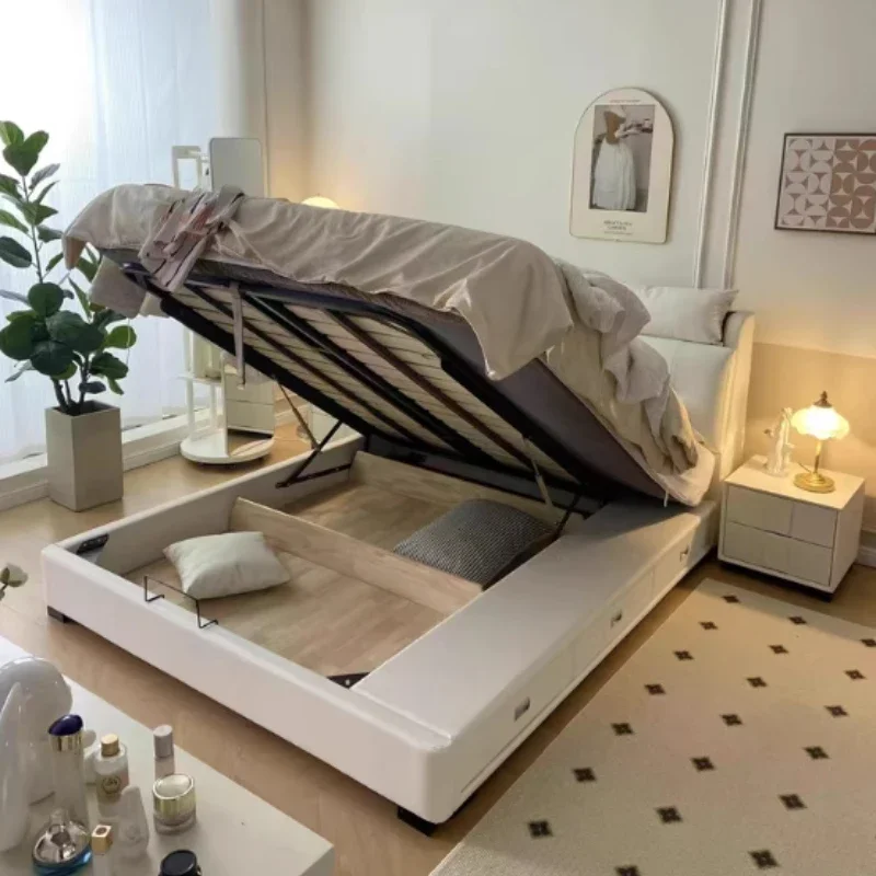 

American Style Storage Classic Bed Nordic Double Simple Wedding Design Bed Minimalist High Quality Muebles Bedroom Furniture
