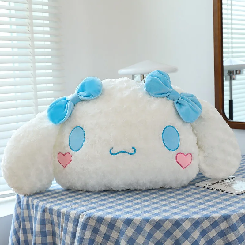 Almohada de sofá de gran tamaño, muñeco de peluche de dibujos animados de Sanrio Cinnamoroll, cojín de cama de perro, juguetes de peluche blancos,