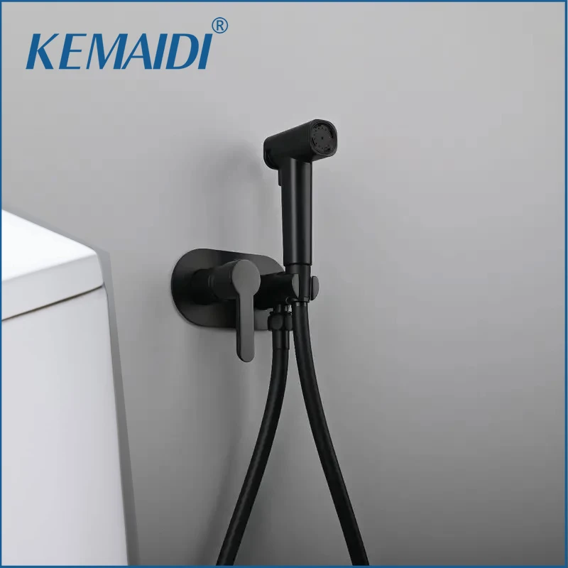 

KEMAIDI Brass Bidet Faucet Set Handheld Ducha Higienica Hot Cold Toilet Crane Women Washer Bathroom Shattaf Sprayer Shower