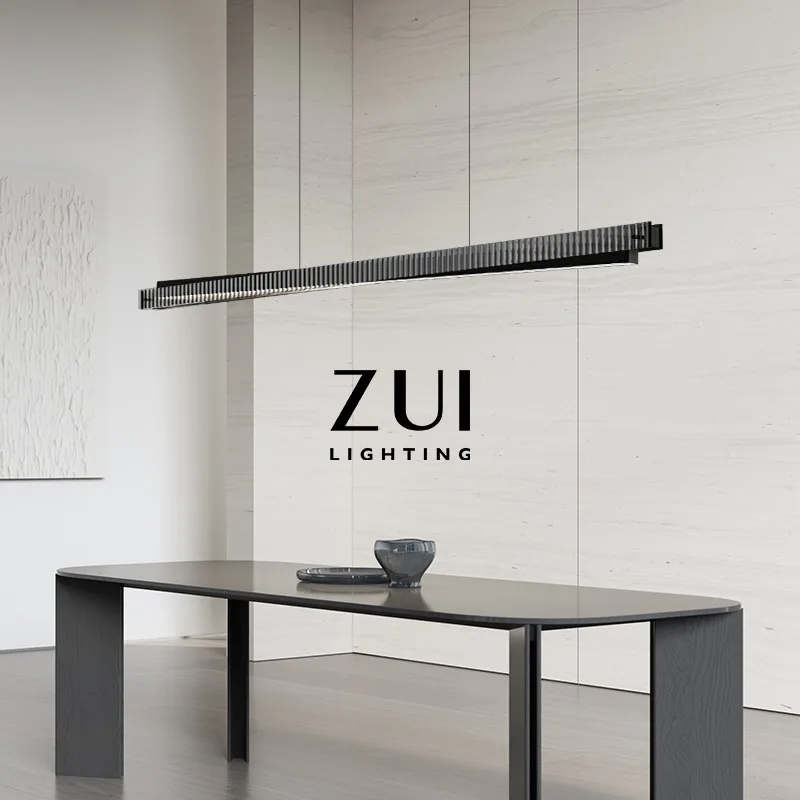 Italian minimalist, restaurant chandelier creative modern minimalist art glass up and down luminous bar island strip light