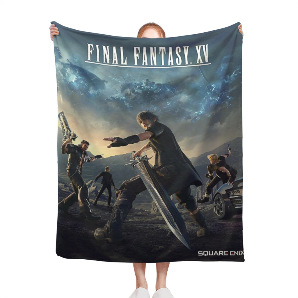 

F-Final-Fantasy-XV Comfortable Blanket Soft comforter sets throw for Couch Warm Flannel Blankets Bedroom Décor