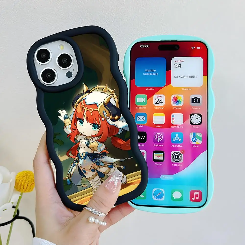 

Game GI Nilou Wavy Edge TPU Mobile Phone Case for iPhone 17 16 15 14 13 12 11 Air Pro Max Plus Colorful Cover