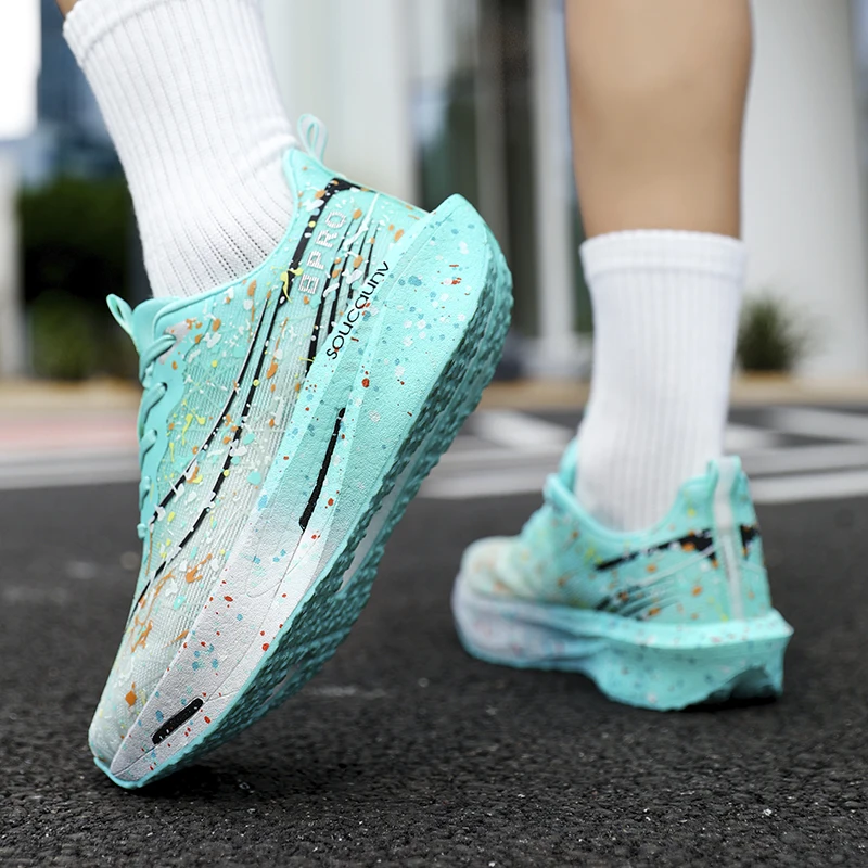 ماراثون لوحة الكربون وسادة هوائية الرجال الرياضة احذية الجري تنفس خفيفة الوزن المرأة مريحة رياضية عدم الانزلاق أحذية رياضية #5