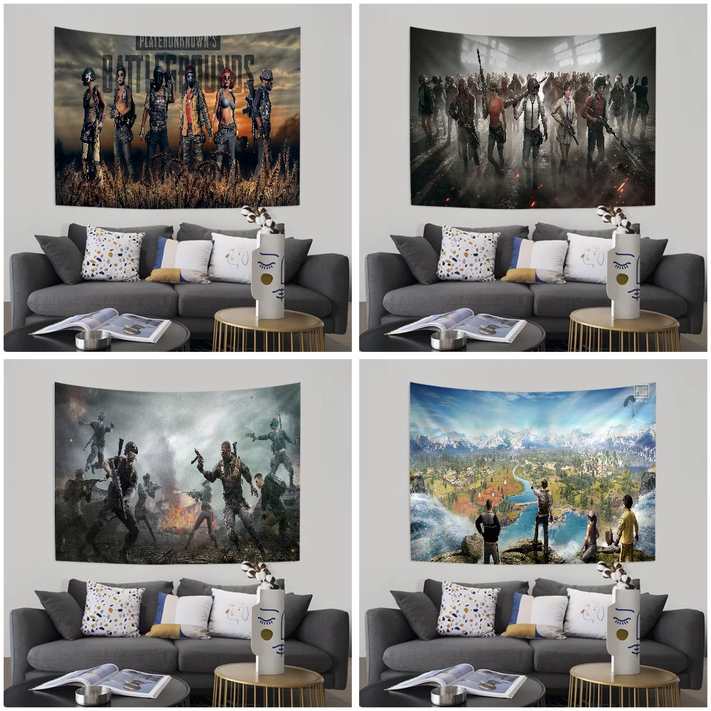 

Carpet Popular 3D Shooting Game PUBG Printed Large Wall Tapestry Hippie Wall Hanging Bohemian Wall Tapestries Mandala Home Decor