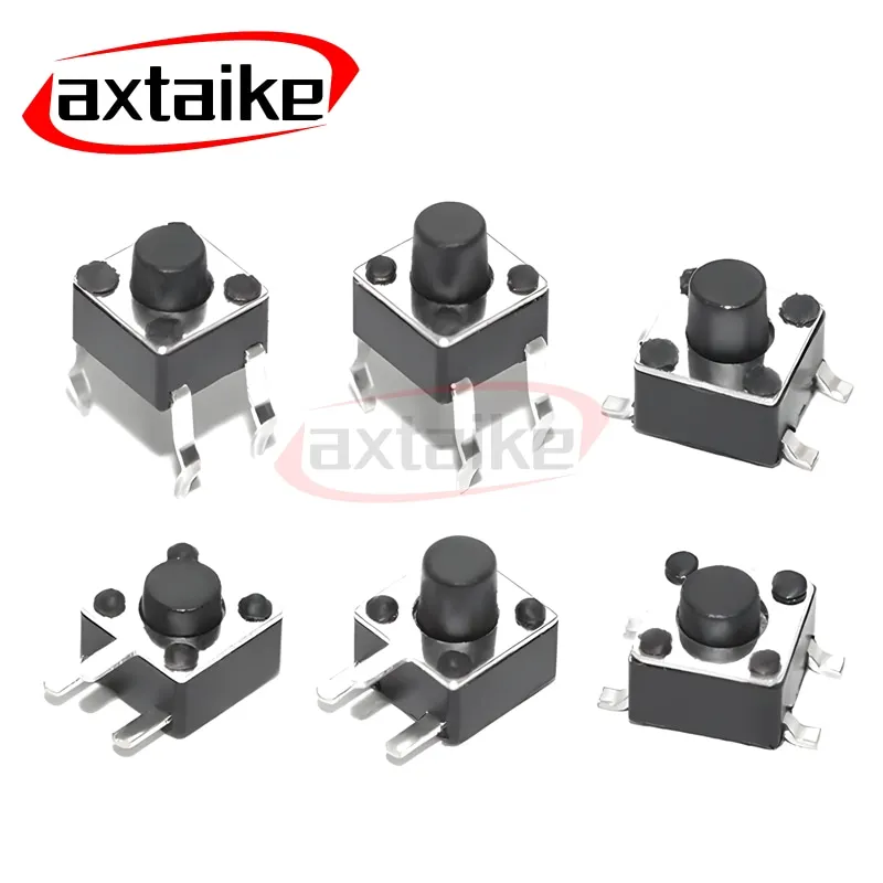

50PCS 4.5*4.5mm 3Pin 4Pin Micro Push Button Momentary Switch SMD DIP Light Touch Switch 4.5×4.5× 3.8 4.3 4.5 5 6 7 8 9 10 mm