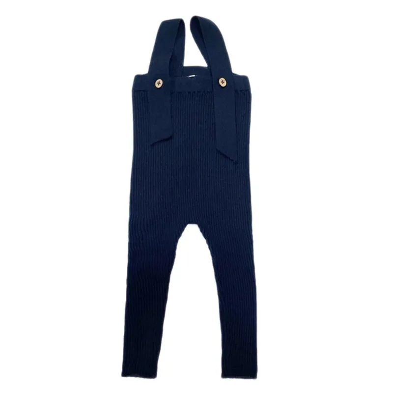 Newborns Baby Boys Girls Knitting Suspenders Rompers Pants Clothes Toddlers Kids Jumpsuit Long Pants Knitted Trousers Bodysuit