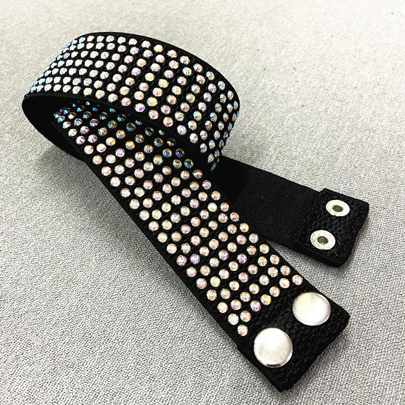 4cm Cummerbund Women Rhinestones Elastic Waist Belt for Latin Ballroom Waltz Salsa Dance Dresses Costume D0357 Fashion Belt