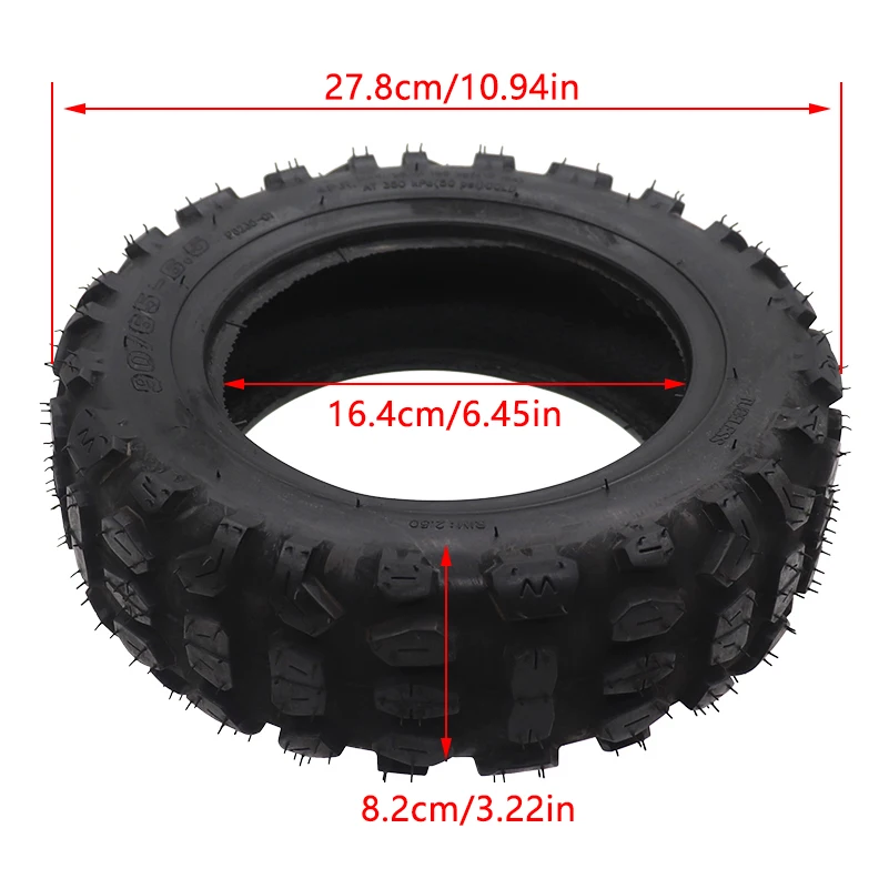 100/65-6.5 Tubeless Tire 90/65-6.5 Off Road Vacuum Tire Widen Pneumatic tyre for Mini KUGOO G-Booster Electric Scooter