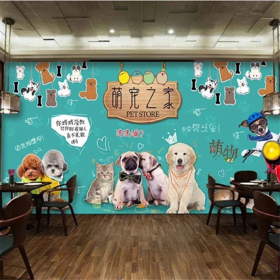 

Custom wallpaper 3d mural papel de parede personality HD cute pet home pet shop tooling wall living room bedroom wallpaper mural