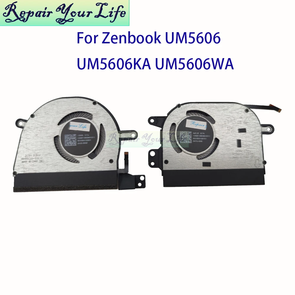 Laptop Cooling CPU GPU Fan For ASUS Zenbook S 16 UM5606 UM5606WA UM5606KA Cooler Fans 13NB13M0M01011 ND55C1H-23L13 ND55C1G-23L12