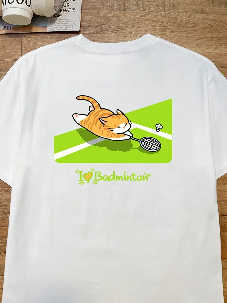 Quick Dry Badminton Sport Short Sleeve T-Shirt Loose Half Sleeve Cool Feeling Ice Silk Breathable Casual round Neck Top