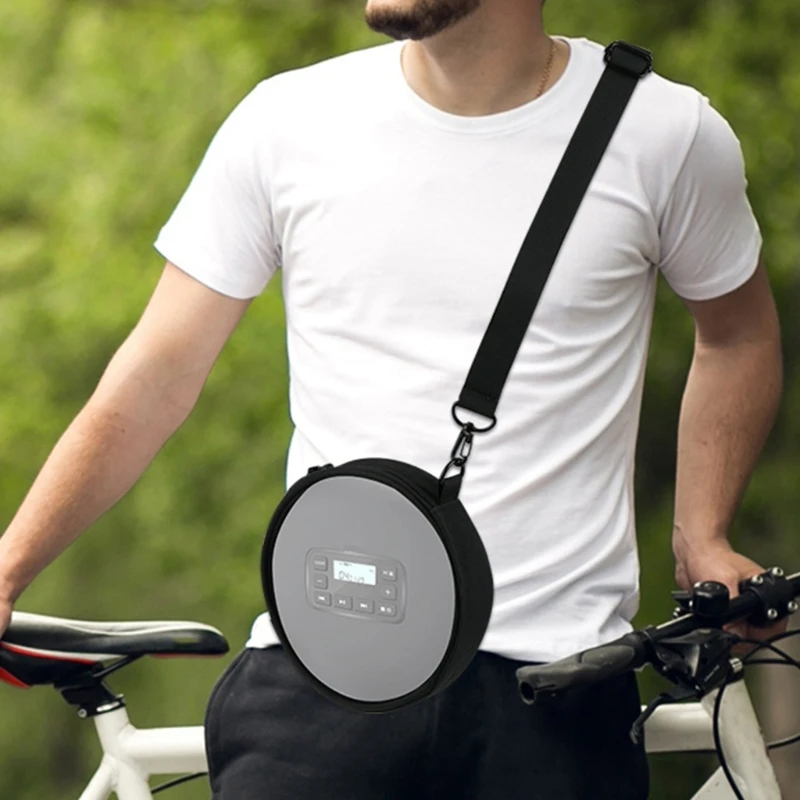 حقيبة سفر لمشغل الأقراص المضغوطة مع مادة TPU سهلة اللمس وحزام قابل للتعديل