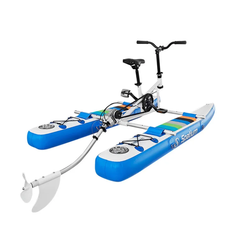 Favorite Factory hot selling customized marine sports inflatable bicycle pedal boat water floating bicycle for children