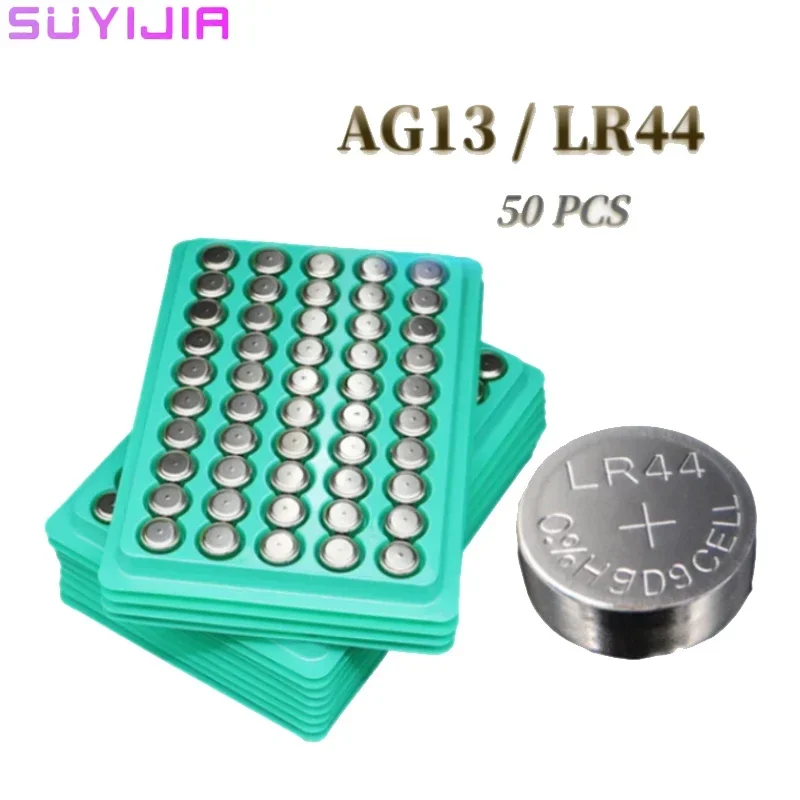 50pcs LR44 Cells Alkaline Button Batteries AG13 1.55V LR44  Button Watches Cell Coin Battery for Watch Ronic Remote toys