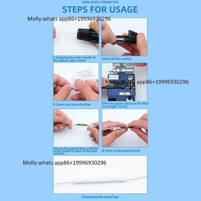 Pack of 5 FTTH Fiber Optic Mechanical Splice L925BP Drop Cable Splice Bare Fiber Cold Connector Fiber Optic Fast Connector