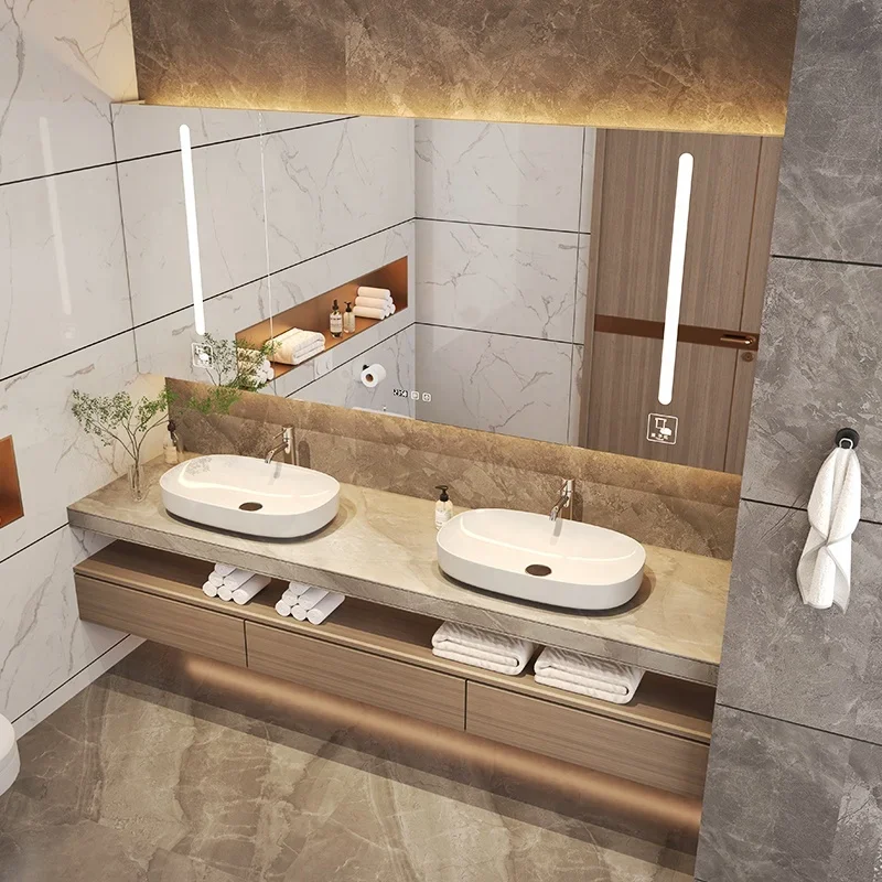 Elegant minimalist design closed bathroom vanity furniture