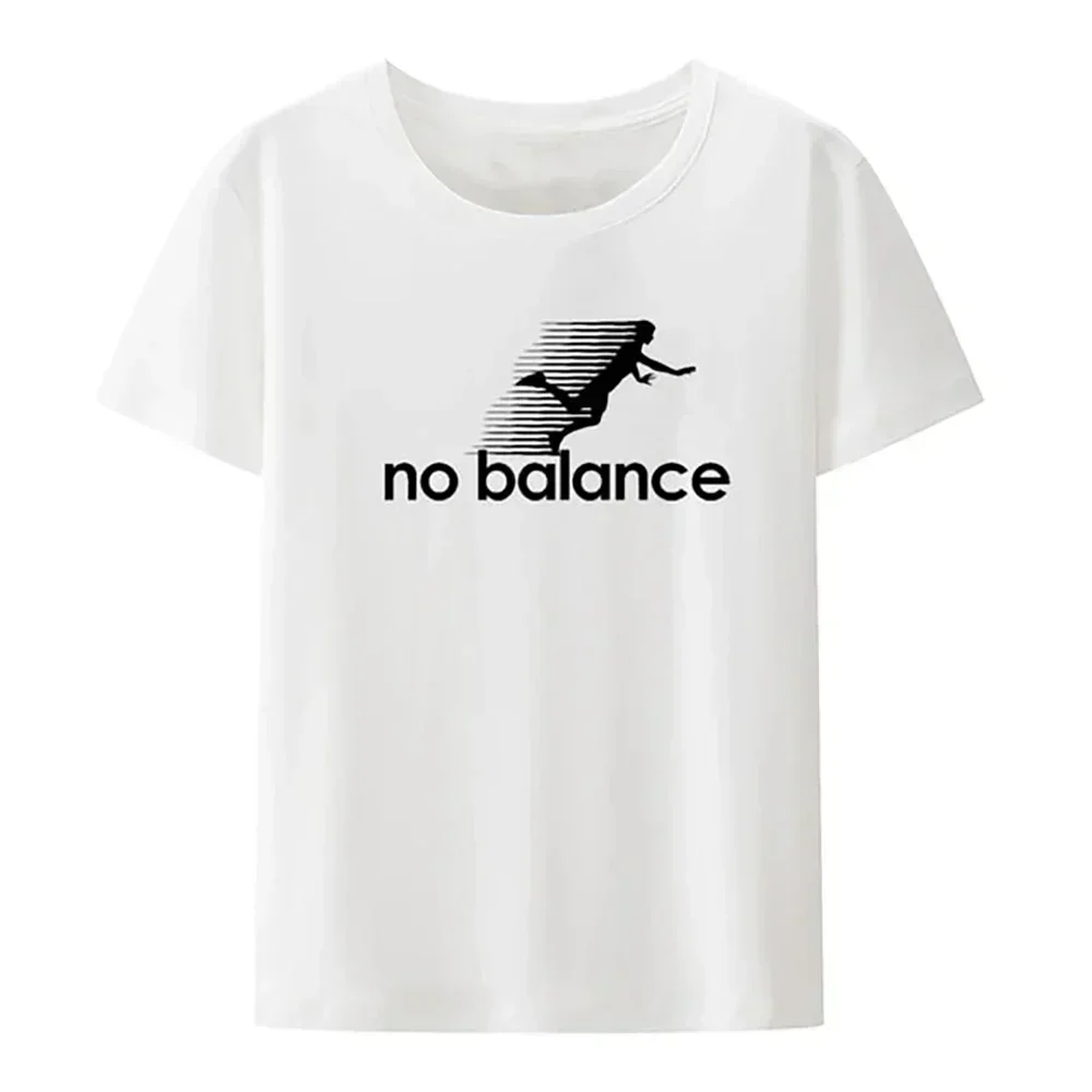 Women\'s Clothing No Balance Printed T-Shirt For Men Graphic Print Casual Cotton T-Shirt Fun Comfortable Creative Novelty ROLI