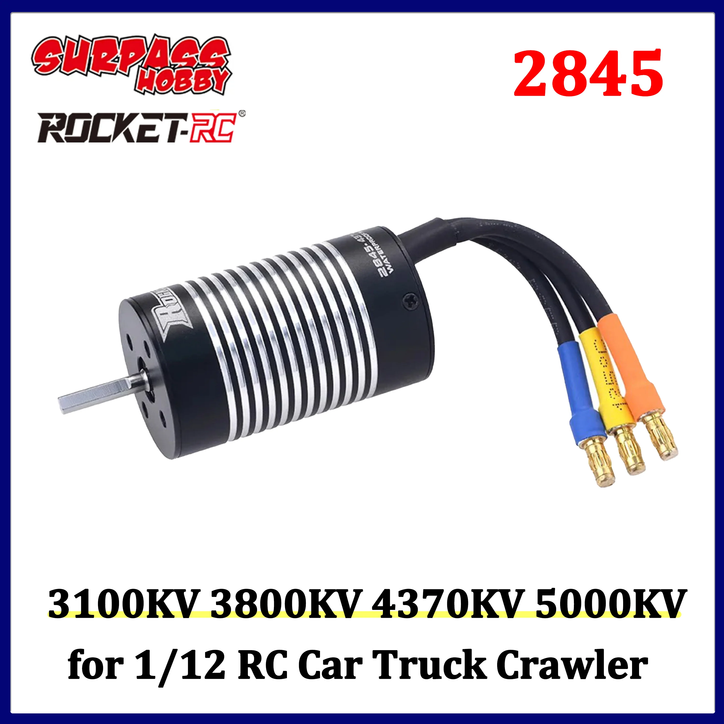 Surpass Hobby Rocket-RC 2845 Waterproof Brushless Motor 3100KV 3800KV 4370KV 5000KV for 1/12 Car Drift WLtoys HSP Traxxas Parts