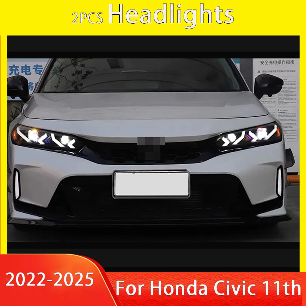 

Car Lights LED Headlight Assembly For Honda Civic 9th/10th/11th Gen 2012-2025 Start-up Dynamic Turn Signal 4-Lens Head Lamps