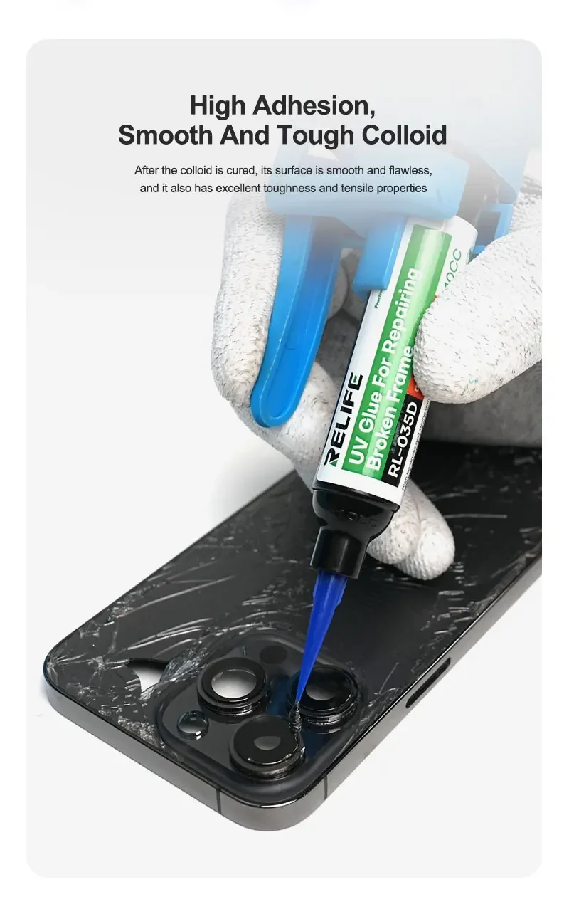 RELIFE RL-035D Repairing Broken Frame UV Adhesive With High Hardness Fast Curing without Whitening Repair Mobile Phone Tools
