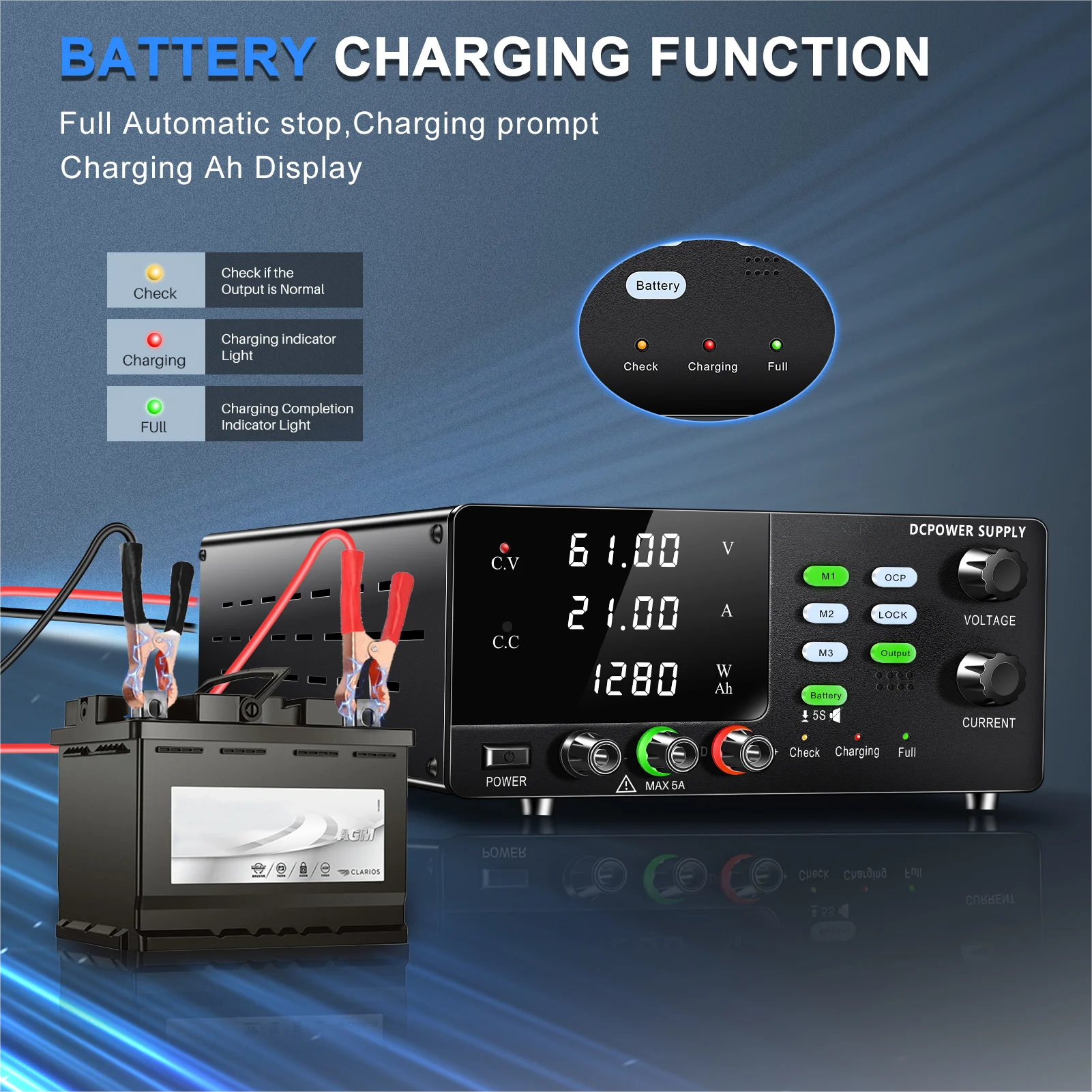 R-SPS6020C 60V 20A 1200W Battery Output Mode Invert Protection Programmable Storage Power Supply