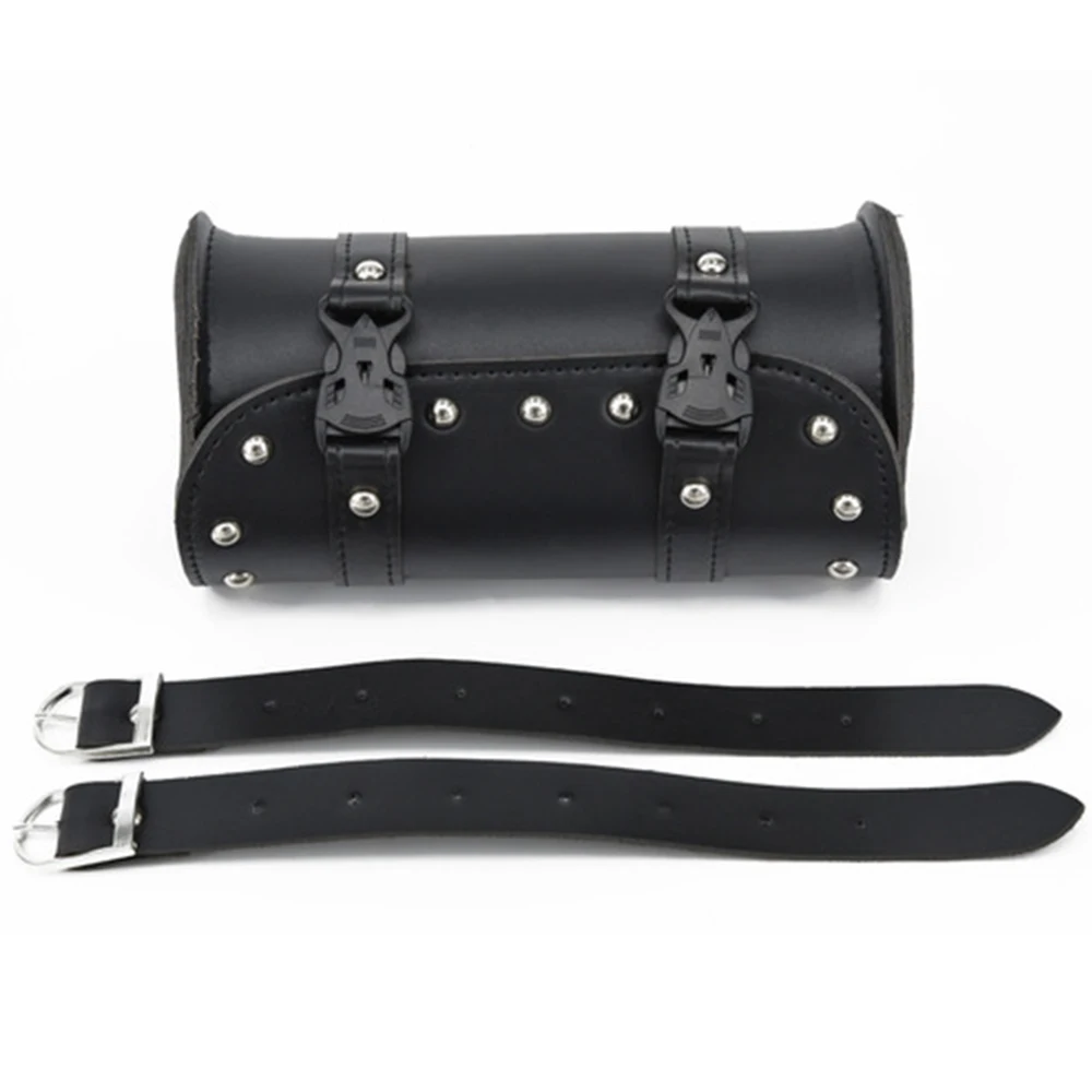 For Harley Moto Hanging Saddle Bag Stylish Practical Black PU Leather Tool Storage Sided Tail Wear Resistant Large Capacity